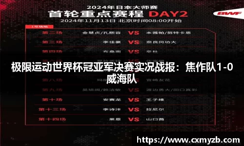 极限运动世界杯冠亚军决赛实况战报：焦作队1-0威海队